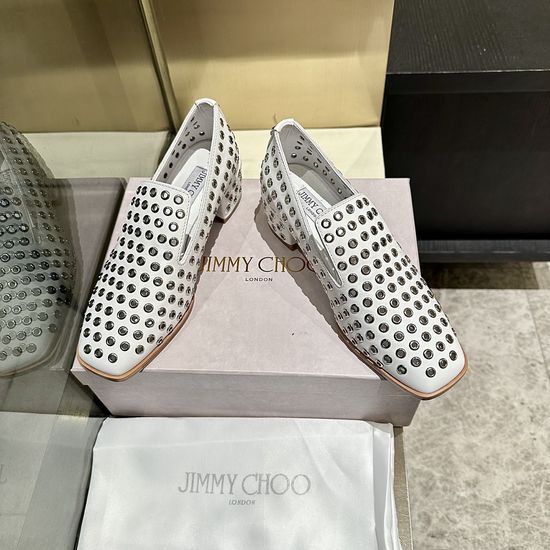 Jimmy Choo Exclusive Riveting Loafer Shoes with Artisan Craftsmanship