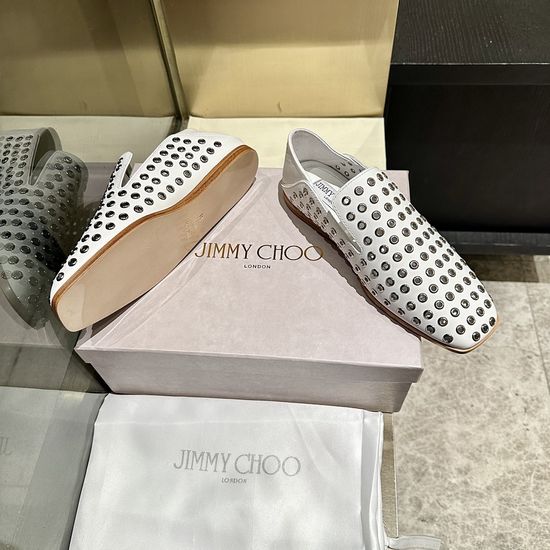 Jimmy Choo Exclusive Riveting Loafer Shoes with Artisan Craftsmanship