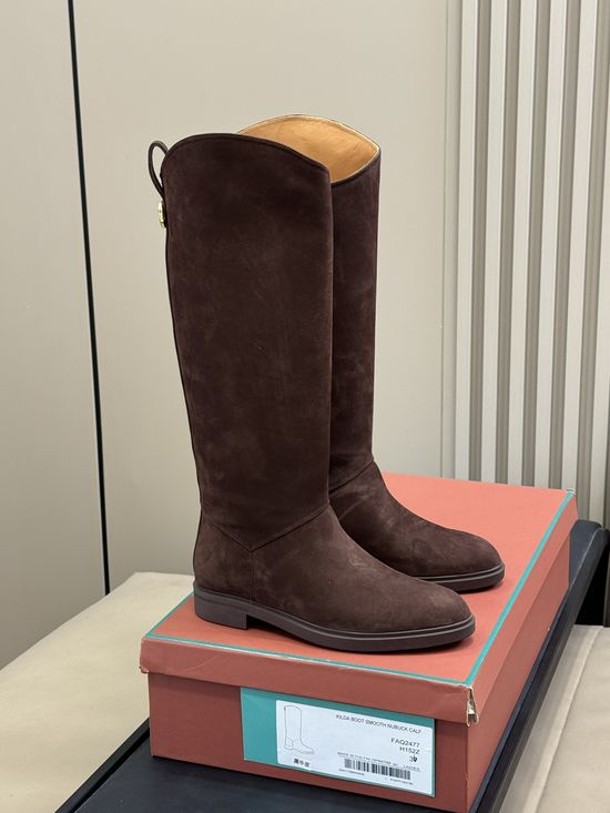 Loro Piana Genuine Leather Calf High Slim Fit Classic Equestrian Boots