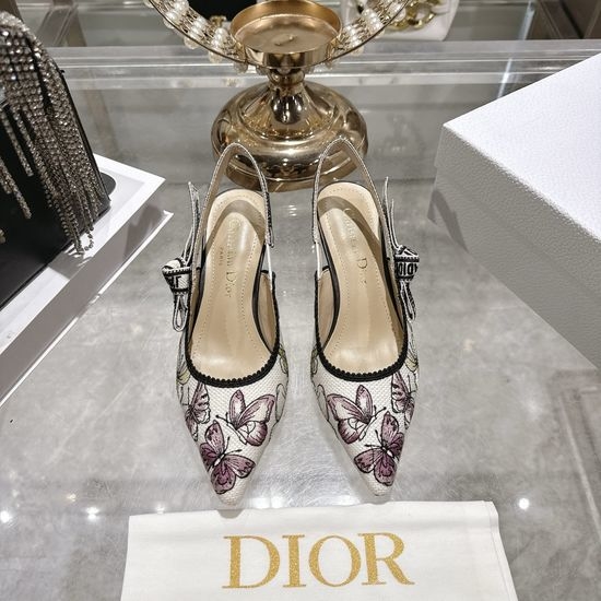 Christian Dior CD Elegant Rhinestone Decor Comfortable Heeled Sandals