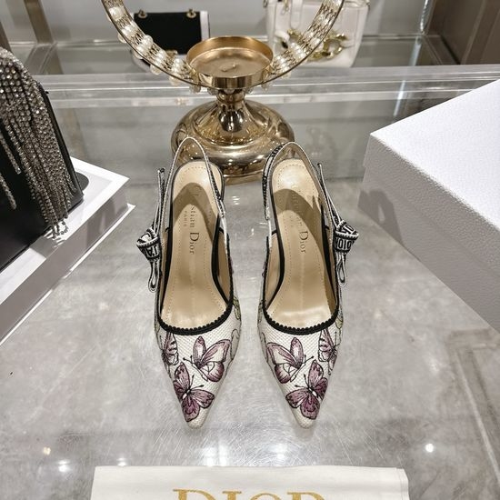 Christian Dior CD Elegant Rhinestone Decor Comfortable Heeled Sandals