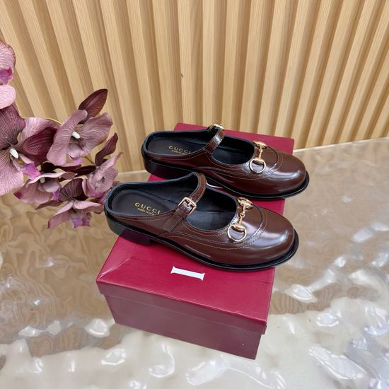 Gucci Horsebit Slip On Mules Leather Lined Shoes