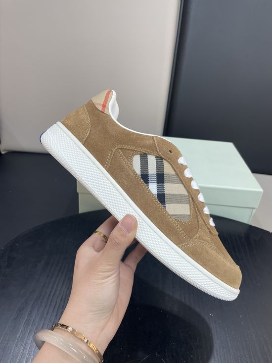 Burberry Suede Casual Sneakers with Breathable Leather Insole