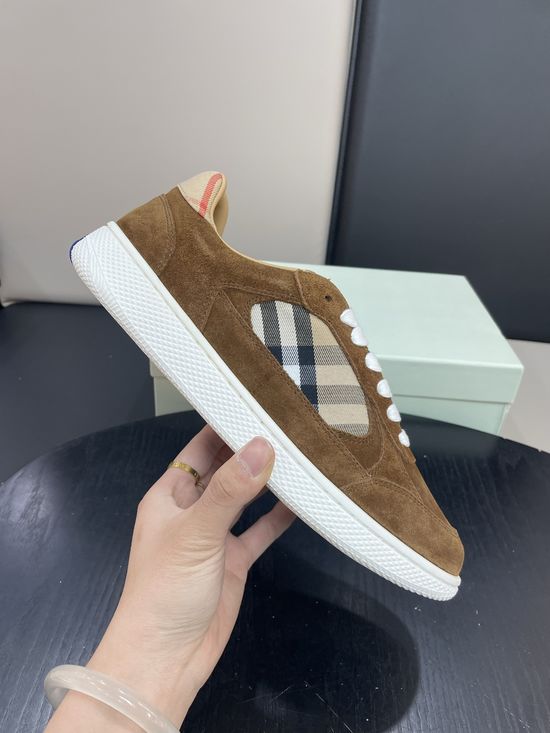 Burberry Suede Casual Sneakers with Breathable Leather Insole