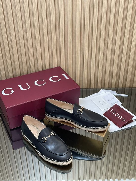Gucci Classic Espadrille Loafers Comfortable Slip On Casual Shoes