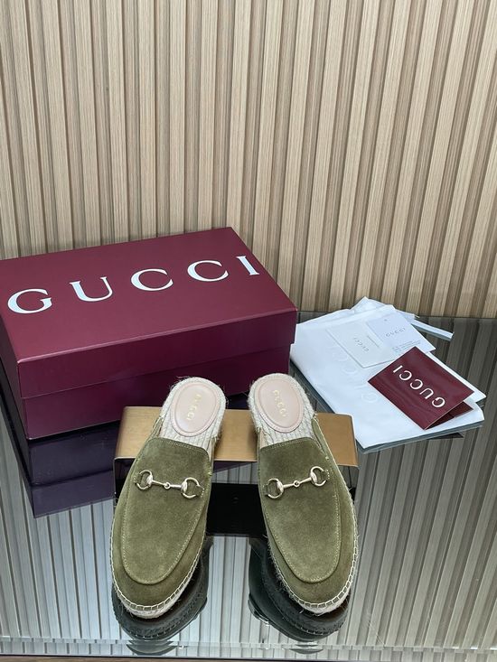 Gucci Classic Espadrille Loafers Comfortable Slip On Casual Shoes