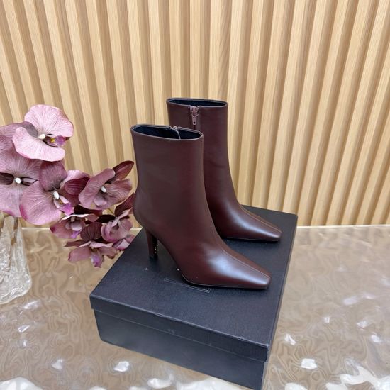 Yves Saint Laurent Sleek Side Zipper High Heel Ankle Boots