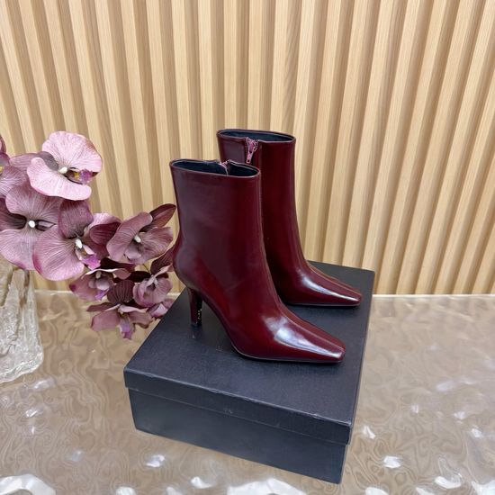 Yves Saint Laurent Sleek Side Zipper High Heel Ankle Boots