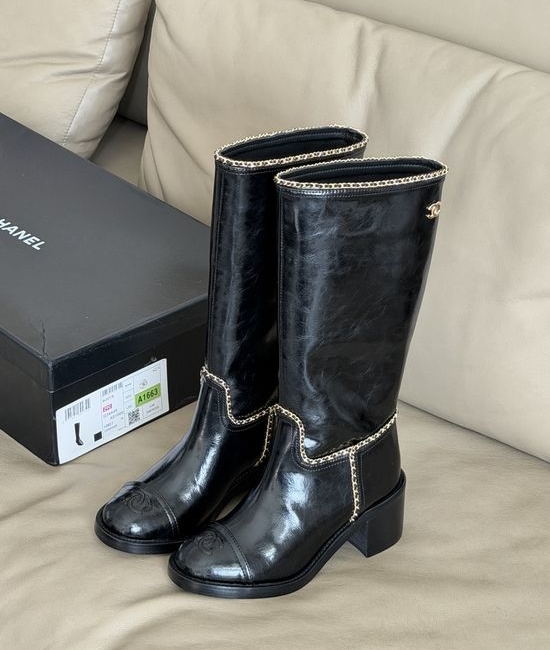 Chanel Patent Leather Chain Decor Casual Shoes Soft Lined Footwear