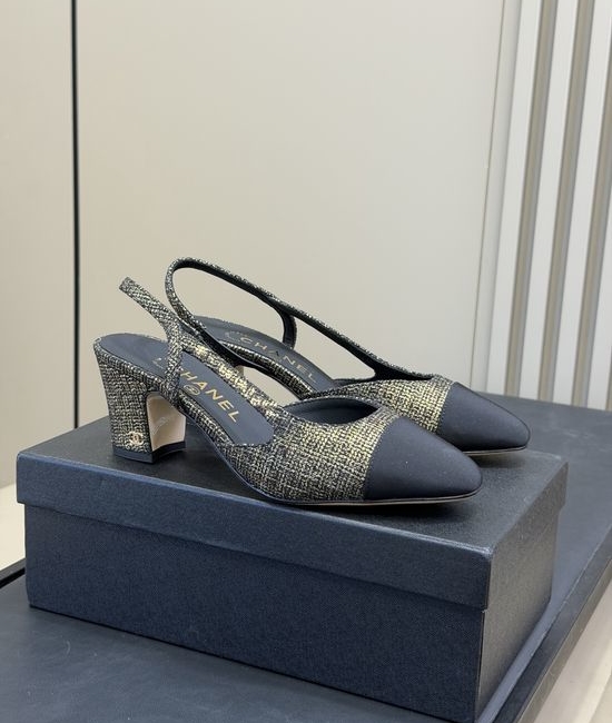 Chanel Elegant Lambskin Flat Slingback Soft Sole Casual Shoes