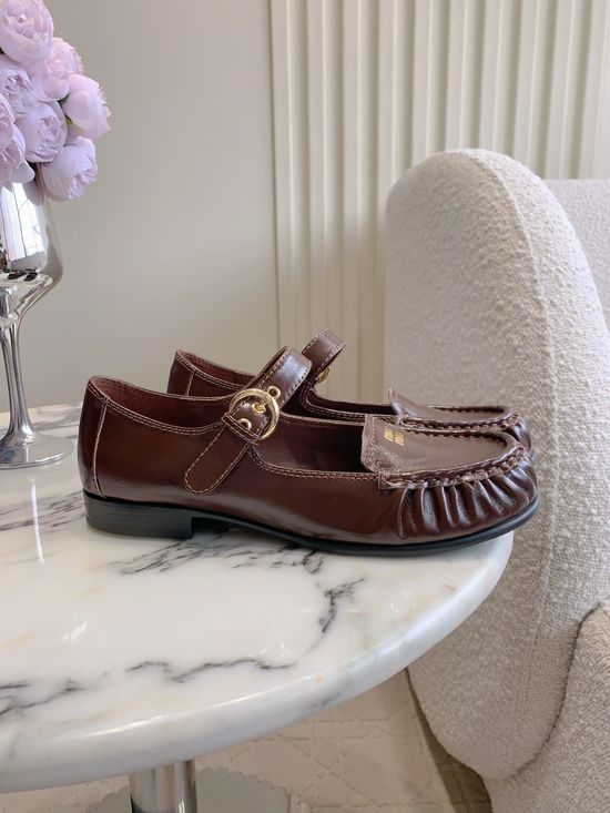 Miu Miu Buckle Decorated Mary Jane Leather Pumps