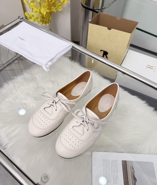 The Row Lace Up Round Toe Soft Leather Loafer Shoes