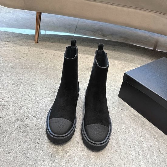 Chanel Thick Sole Casual Ankle Boots Easy Slip On Design