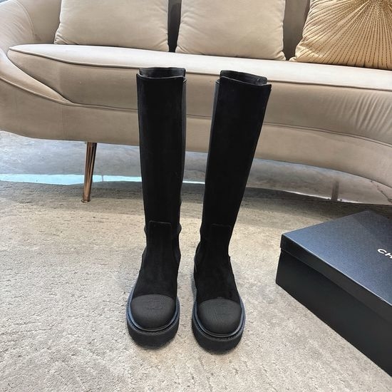 Chanel Thick Sole Slip On Ankle Boots Non-slip Wear-resistant