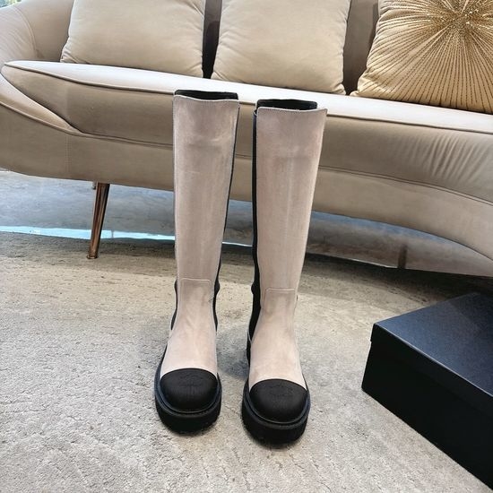Chanel Thick Sole Slip On Ankle Boots Non-slip Wear-resistant