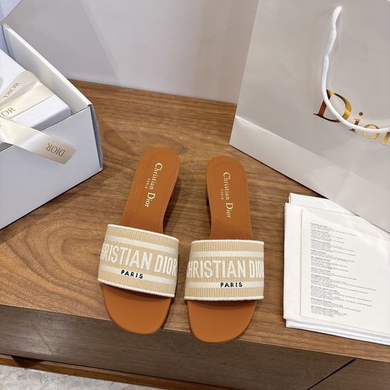 Christian Dior CD Square Toe Sandals with CD Logo and Chunky Heel