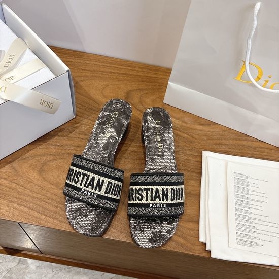 Christian Dior CD Square Toe Sandals with CD Logo and Chunky Heel