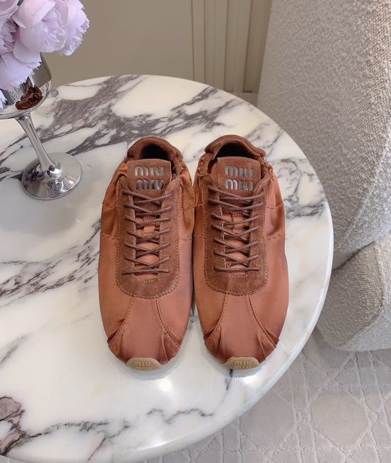 Miu Miu Satin Casual Training Shoes Soft Lightweight Comfortable Daily Wear