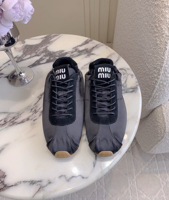 Miu Miu Satin Casual Training Shoes Soft Lightweight Comfortable Daily Wear