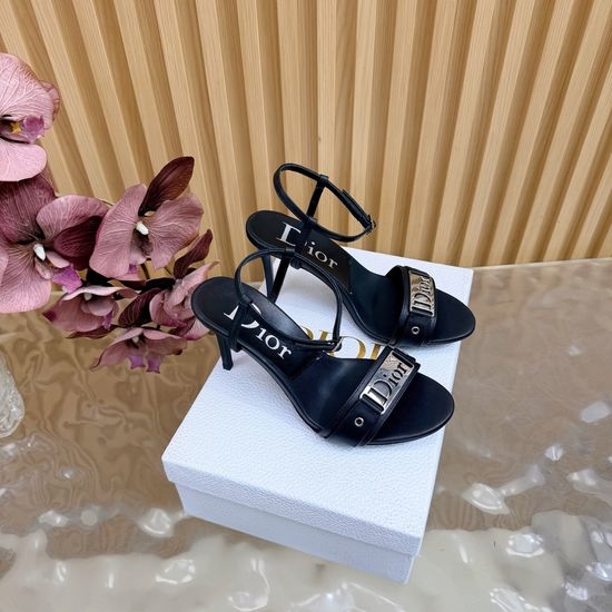 Christian Dior CD Elegant High-Heeled Mules with Classic Appeal