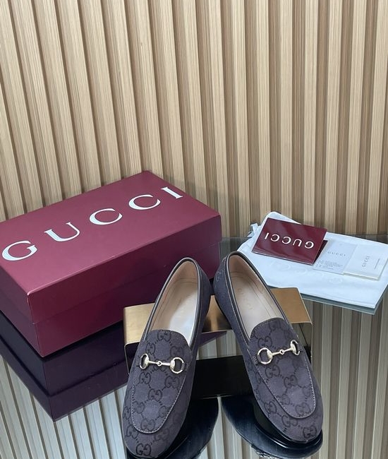 Gucci Monogram Jacquard Loafers And Mules Set