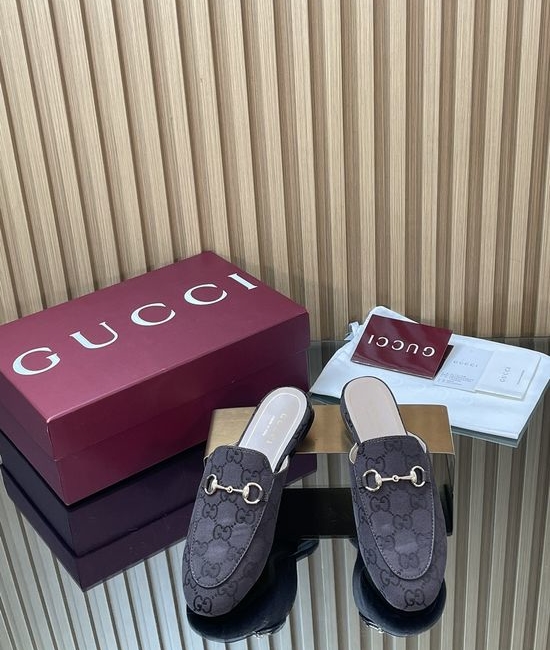 Gucci Monogram Jacquard Loafers And Mules Set