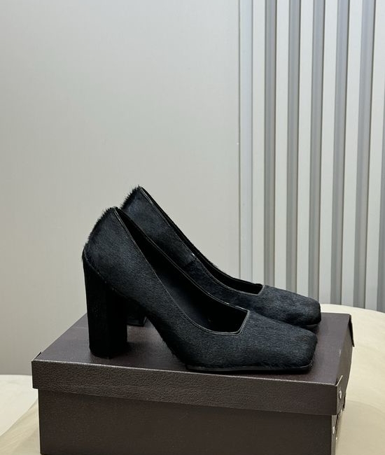 Alaia Square Toe Suede Mid Heel Pumps Elegant Comfortable Work Formal Wear