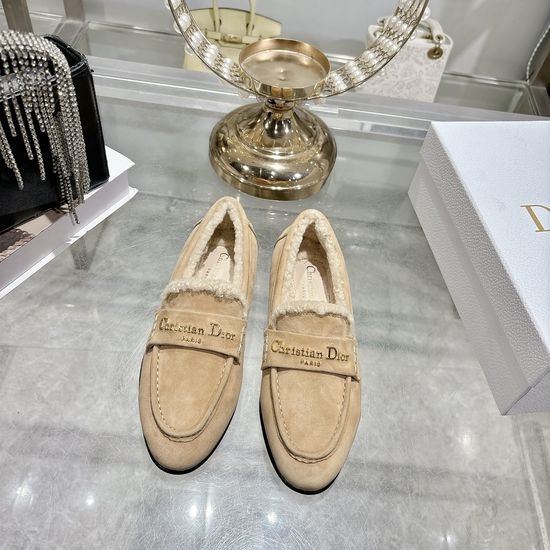 Christian Dior CD Suede Loafers with Metal Logo Leather Sole