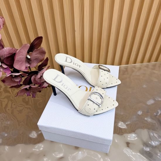 Christian Dior CD Elegant High-Heeled Mules with Classic Appeal