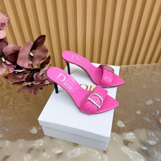 Christian Dior CD Elegant High-Heeled Mules with Classic Appeal