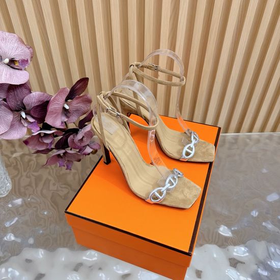 Hermes Sophisticated High-Heeled Sandals with Pig Nose Strap