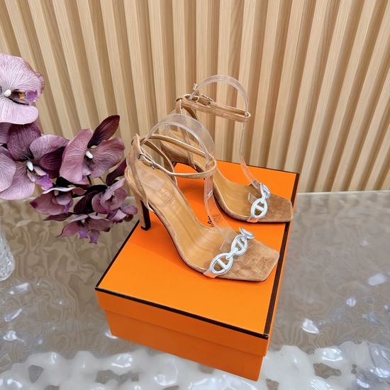 Hermes Sophisticated High-Heeled Sandals with Pig Nose Strap