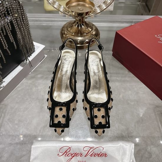 Roger Viver RV Pointed Toe Block Heel Sandals with Buckle