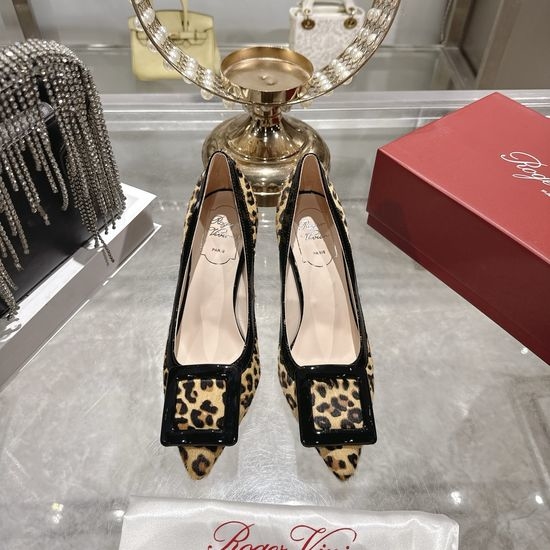 Roger Viver RV Stiletto Heel Backless Sandals with Decorative Buckle