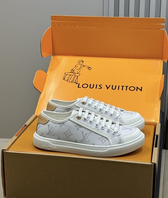 Louis Vuitton LV Monogram Denim Vintage Style Casual Sneakers