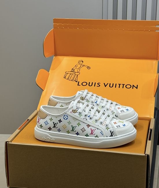 Louis Vuitton LV Monogram Denim Vintage Style Casual Sneakers