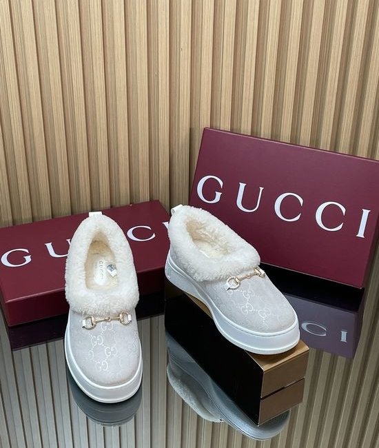 Gucci Fleece Lined Suede Loafers Anti-slip Rubber Sole