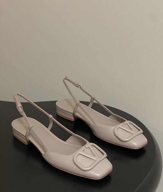 Valentino Classic V-Logo Flat Shoes with Leather Sole