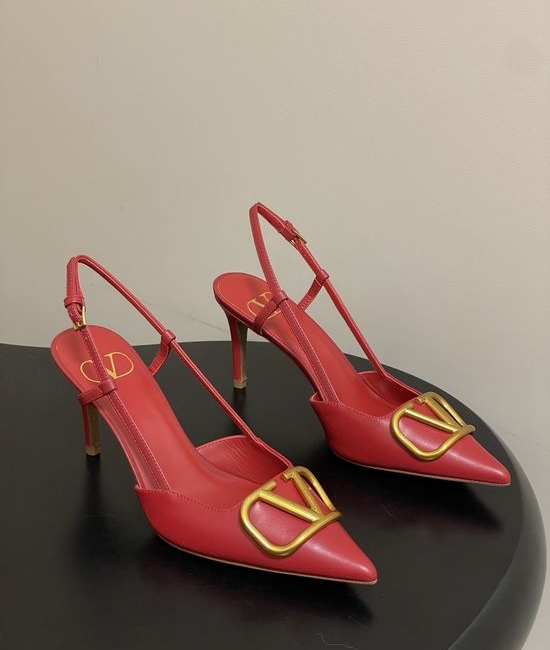 Valentino Elegant V-Logo High Heels with Platinum Accents