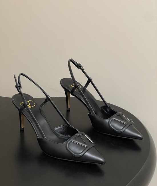 Valentino Elegant V-Logo High Heels with Platinum Accents