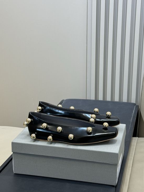 Balenciaga Shiny Patent Leather Square Toe Flat Dress Shoes