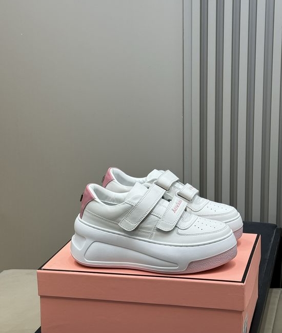Acne Studios Height Increasing Velcro White Leather Casual Shoes