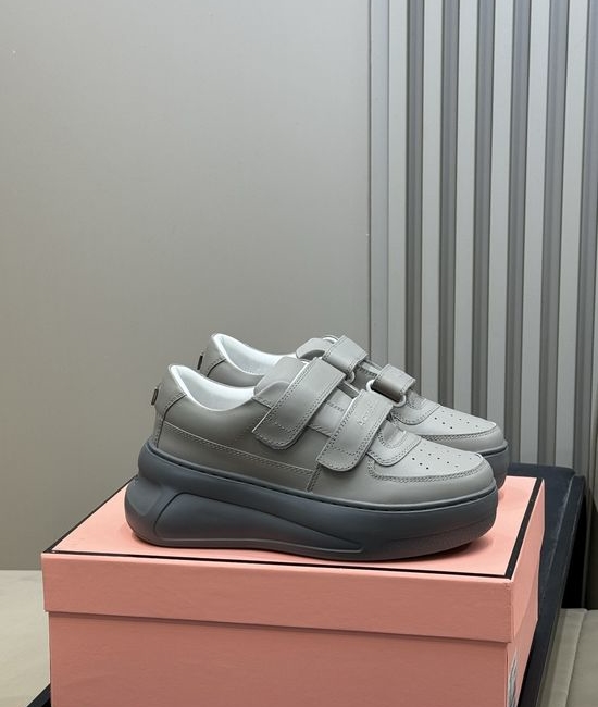 Acne Studios Height Increasing Velcro White Leather Casual Shoes