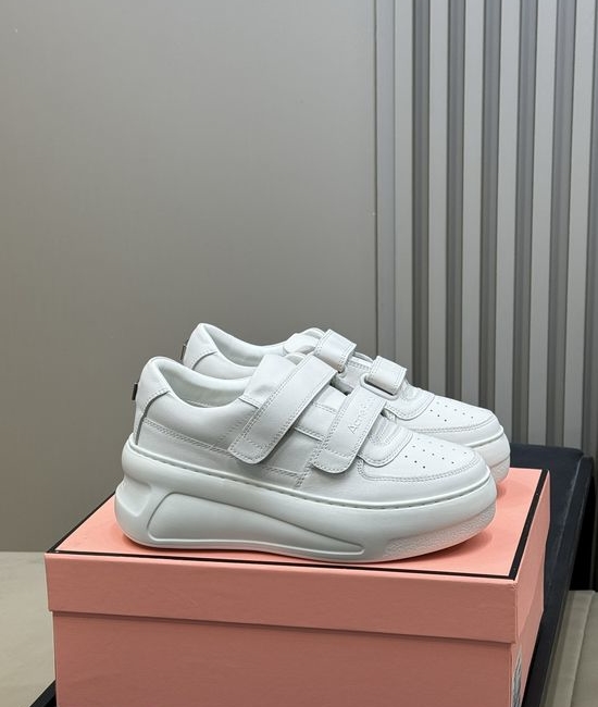 Acne Studios Height Increasing Velcro White Leather Casual Shoes