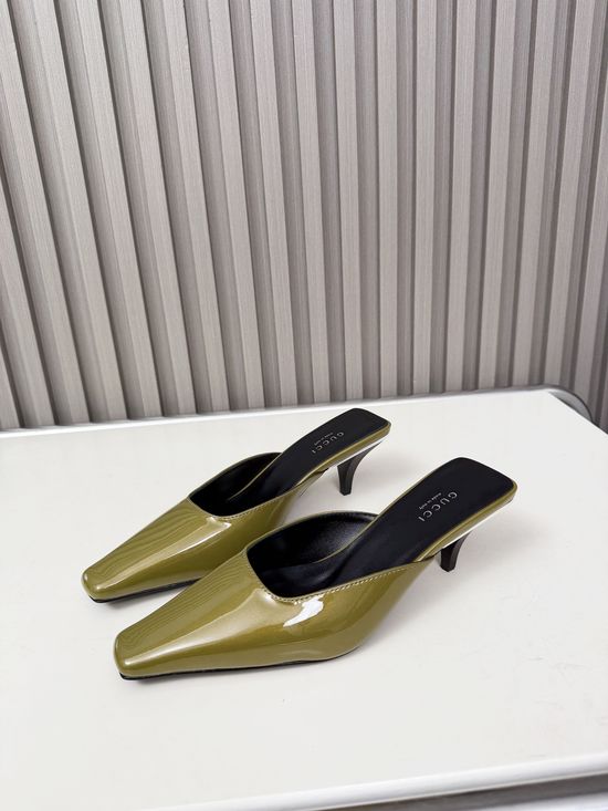 Gucci Convertible Sheepskin Kitten Heel Office Dress Shoes