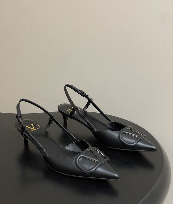 Valentino Elegant V-Logo High Heels with Platinum Accents
