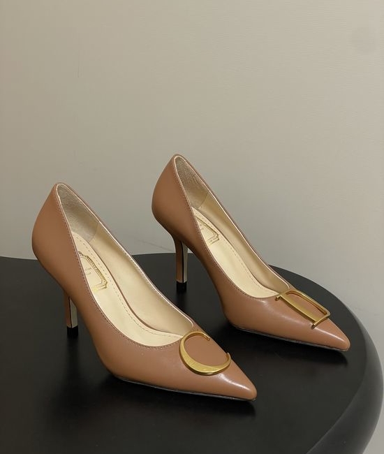 Christian Dior CD Pointed Toe Stiletto Pumps with Metal Buckle