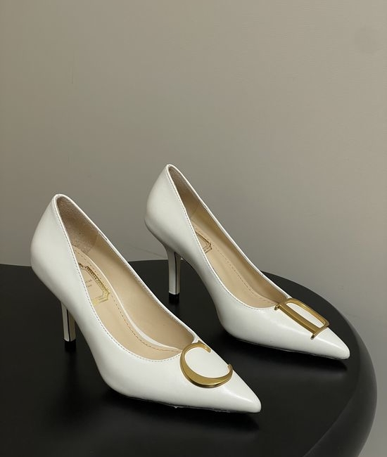 Christian Dior CD Pointed Toe Stiletto Pumps with Metal Buckle
