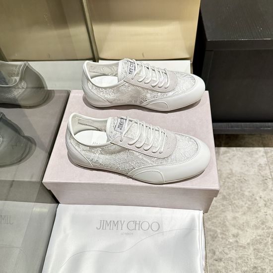 Jimmy Choo Premium Leather Casual Sneakers Comfortable Stylish Daily Wear Shoes