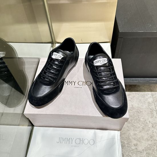 Jimmy Choo Premium Leather Casual Sneakers Comfortable Stylish Daily Wear Shoes